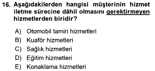 Turizm Pazarlaması 2021-2022 Ara Sınav - 16. soru