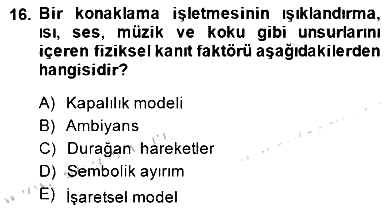 Turizm Pazarlaması 2014-2015 Dönem Sonu Sınavı - 16. soru