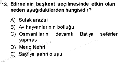 Türkiye´nin Kültürel Mirası 1 2013-2014 Dönem Sonu Sınavı - 13. soru