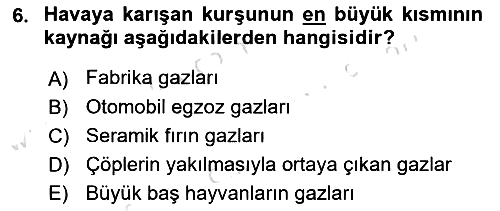 Gıda Güvenliğinin Temel Prensipleri 2021-2022 Dönem Sonu Sınavı - 6. soru