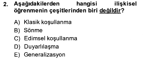 Hayvan Davranışları ve Refahı 2013-2014 Ara Sınav - 2. soru