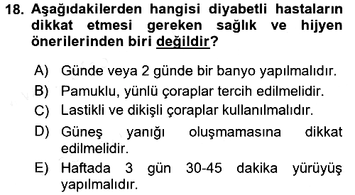 Hijyen ve Sanitasyon 2017-2018 3 Ders Sınavı - 18. soru