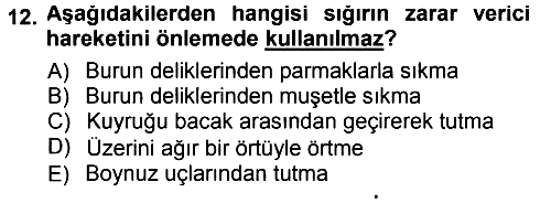 Temel Klinik Bilgisi 2012-2013 Dönem Sonu Sınavı - 12. soru