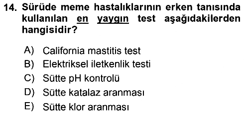 Temel Sürü Sağlığı Yönetimi 2017-2018 3 Ders Sınavı - 14. soru