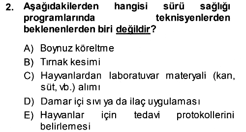 Temel Sürü Sağlığı Yönetimi 2013-2014 Ara Sınav - 2. soru