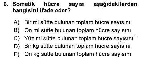 Temel Sürü Sağlığı Yönetimi 2024-2025 Ara Sınav - 6. soru