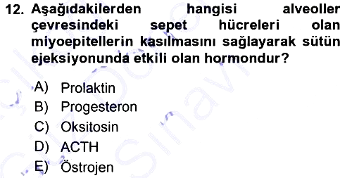 Temel Sürü Sağlığı Yönetimi 2015-2016 Dönem Sonu Sınavı - 12. soru