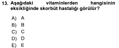 Temel Veteriner Biyokimya 2016-2017 3 Ders Sınavı - 13. soru