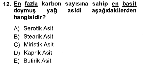 Temel Veteriner Biyokimya 2014-2015 Ara Sınav - 12. soru