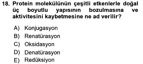 Temel Veteriner Biyokimya 2015-2016 Ara Sınav - 18. soru