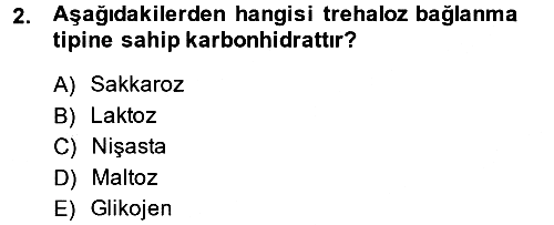 Temel Veteriner Biyokimya 2014-2015 Dönem Sonu Sınavı - 2. soru