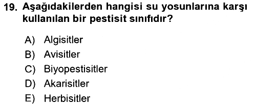 Temel Veteriner Farmakoloji ve Toksikoloji 2016-2017 Dönem Sonu Sınavı - 19. soru