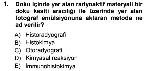Temel Veteriner Histoloji ve Embriyoloji 2012-2013 Ara Sınav - 1. soru