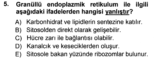 Temel Veteriner Histoloji ve Embriyoloji 2012-2013 Ara Sınav - 5. soru