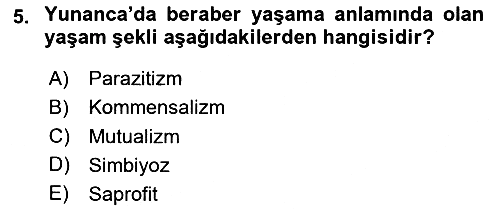 Temel Veteriner Parazitoloji 2024-2025 Ara Sınav - 5. soru