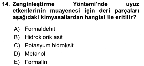 Temel Veteriner Parazitoloji 2021-2022 Yaz Okulu Sınavı - 14. soru
