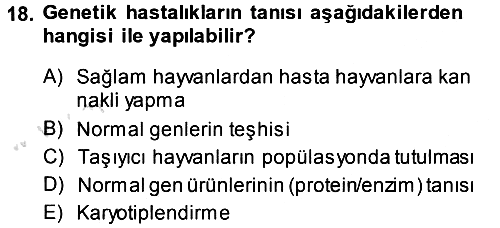 Temel Veteriner Patoloji 2013-2014 Tek Ders Sınavı - 18. soru