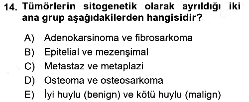 Temel Veteriner Patoloji 2015-2016 Tek Ders Sınavı - 14. soru
