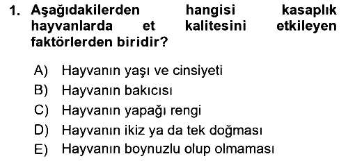 Temel Zootekni 2018-2019 Dönem Sonu Sınavı - 1. soru