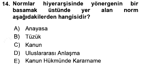 Veteriner Hizmetleri Mevzuatı ve Etik 2017-2018 3 Ders Sınavı - 14. soru