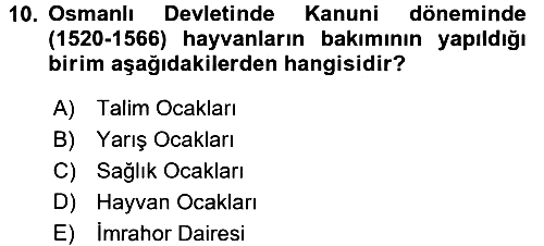 Veteriner Hizmetleri Mevzuatı ve Etik 2016-2017 Ara Sınav - 10. soru