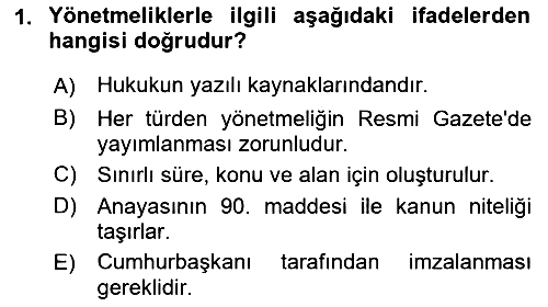 Veteriner Hizmetleri Mevzuatı ve Etik 2022-2023 Ara Sınav - 1. soru