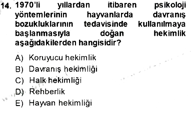 Veteriner Hizmetleri Mevzuatı ve Etik 2013-2014 Dönem Sonu Sınavı - 14. soru
