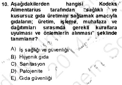 Veteriner Hizmetleri Mevzuatı ve Etik 2014-2015 Dönem Sonu Sınavı - 10. soru