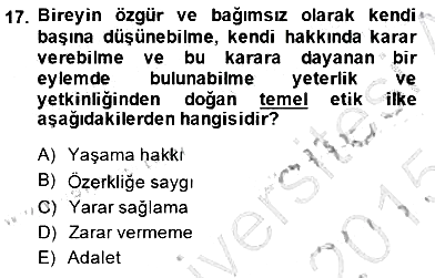 Veteriner Hizmetleri Mevzuatı ve Etik 2014-2015 Dönem Sonu Sınavı - 17. soru
