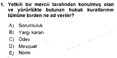 Veteriner Hizmetleri Mevzuatı ve Etik 2015-2016 Dönem Sonu Sınavı - 1. soru