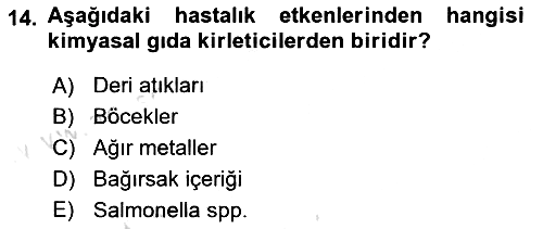Veteriner Hizmetleri Mevzuatı ve Etik 2021-2022 Yaz Okulu Sınavı - 14. soru