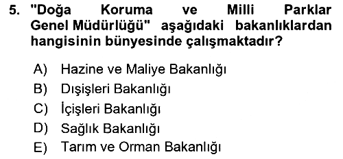 Veteriner Hizmetleri Mevzuatı ve Etik 2023-2024 Yaz Okulu Sınavı - 5. soru