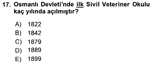 Veteriner Hizmetleri Mevzuatı ve Etik 2024-2025 Yaz Okulu Sınavı - 17. soru