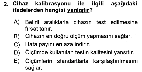 Veteriner Laboratuvar Teknikleri ve Prensipleri 2016-2017 Ara Sınav - 2. soru