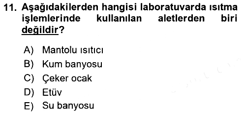 Veteriner Laboratuvar Teknikleri ve Prensipleri 2017-2018 Ara Sınav - 11. soru