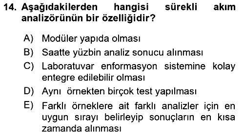 Veteriner Laboratuvar Teknikleri ve Prensipleri 2017-2018 Ara Sınav - 14. soru