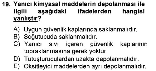 Veteriner Laboratuvar Teknikleri ve Prensipleri 2014-2015 Tek Ders Sınavı - 19. soru