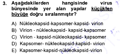Viroloji 2014-2015 Ara Sınav - 3. soru