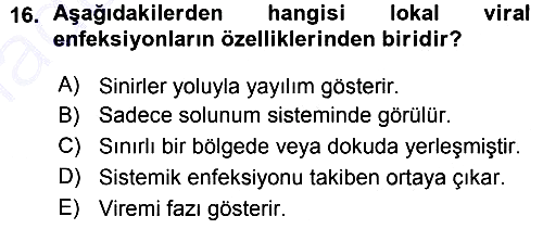 Viroloji 2015-2016 Ara Sınav - 16. soru
