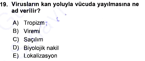 Viroloji 2015-2016 Ara Sınav - 19. soru