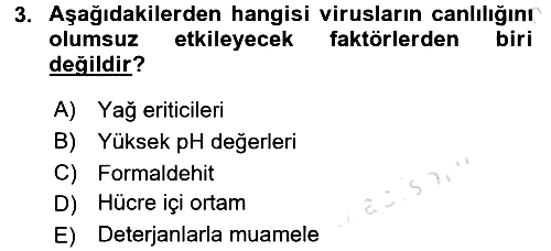 Viroloji 2016-2017 Ara Sınav - 3. soru