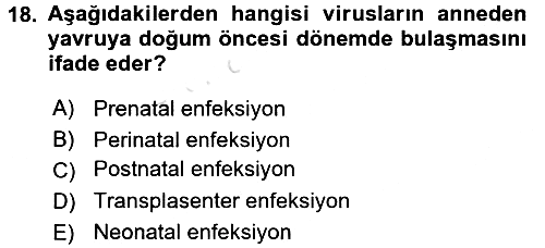 Viroloji 2017-2018 Ara Sınav - 18. soru
