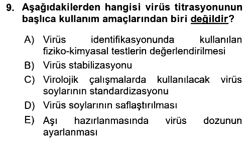 Viroloji 2021-2022 Ara Sınav - 9. soru