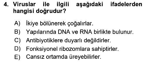 Viroloji 2022-2023 Ara Sınav - 4. soru