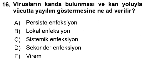 Viroloji 2022-2023 Ara Sınav - 16. soru