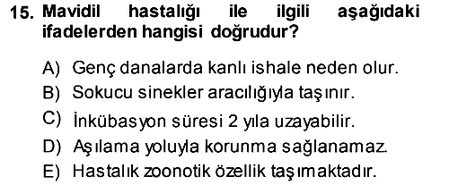 Viroloji 2013-2014 Dönem Sonu Sınavı - 15. soru
