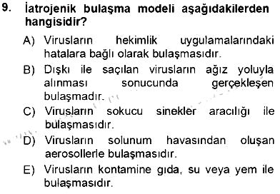 Viroloji 2013-2014 Tek Ders Sınavı - 9. soru