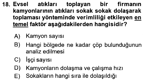 Çağdaş Lojistik Uygulamaları 2021-2022 Dönem Sonu Sınavı - 18. soru