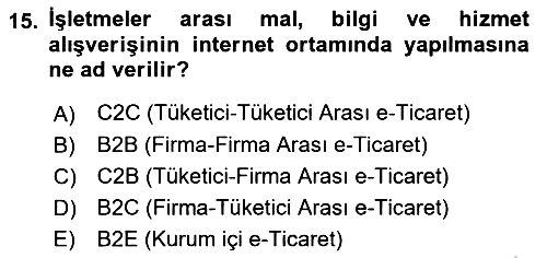 Çağdaş Lojistik Uygulamaları 2018-2019 Yaz Okulu Sınavı - 15. soru