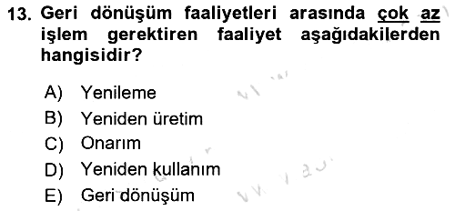 Çağdaş Lojistik Uygulamaları 2024-2025 Yaz Okulu Sınavı - 13. soru